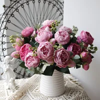 4PCS Artificial Flowers Silk Persian Peony Outdoor Garden Festival Wedding Bridal Bouquets Home Vase Table DIY Gifts Box Decor 3