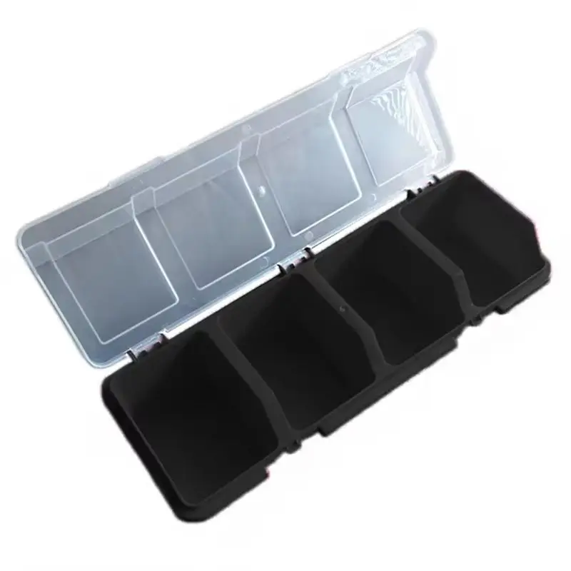 AB11-3Pcs 부품 보관 상자 플라스틱 나사 정리함 4칸 도구 부품 컨테이너 뚜껑이 있는 보관 케이스