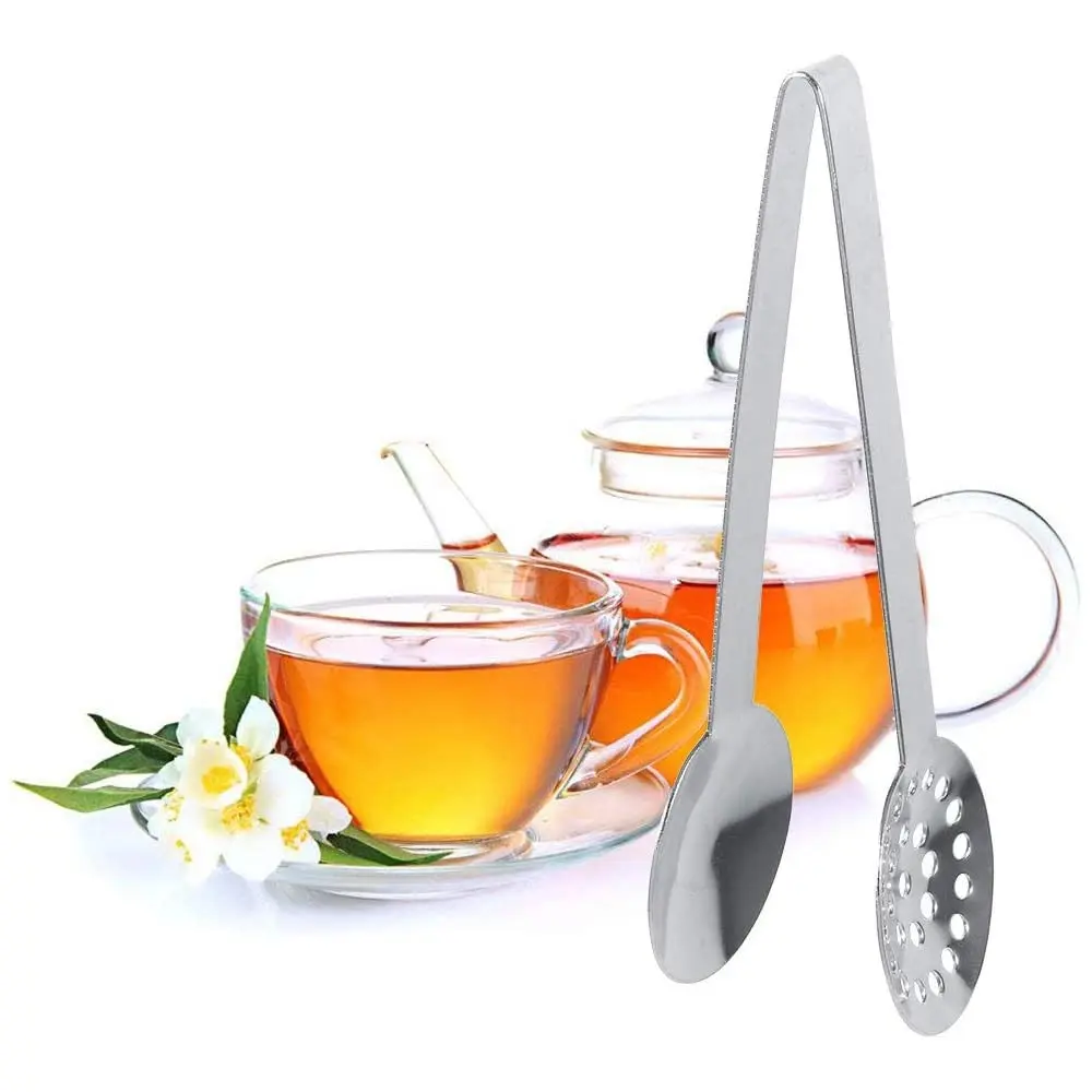 1PC Stainless Steel Tea Bag Squeezer Round Teabag Tong Strainer Herb Grip Kitchen Tool Lemon Slice Clip Squeezer Holder Grip
