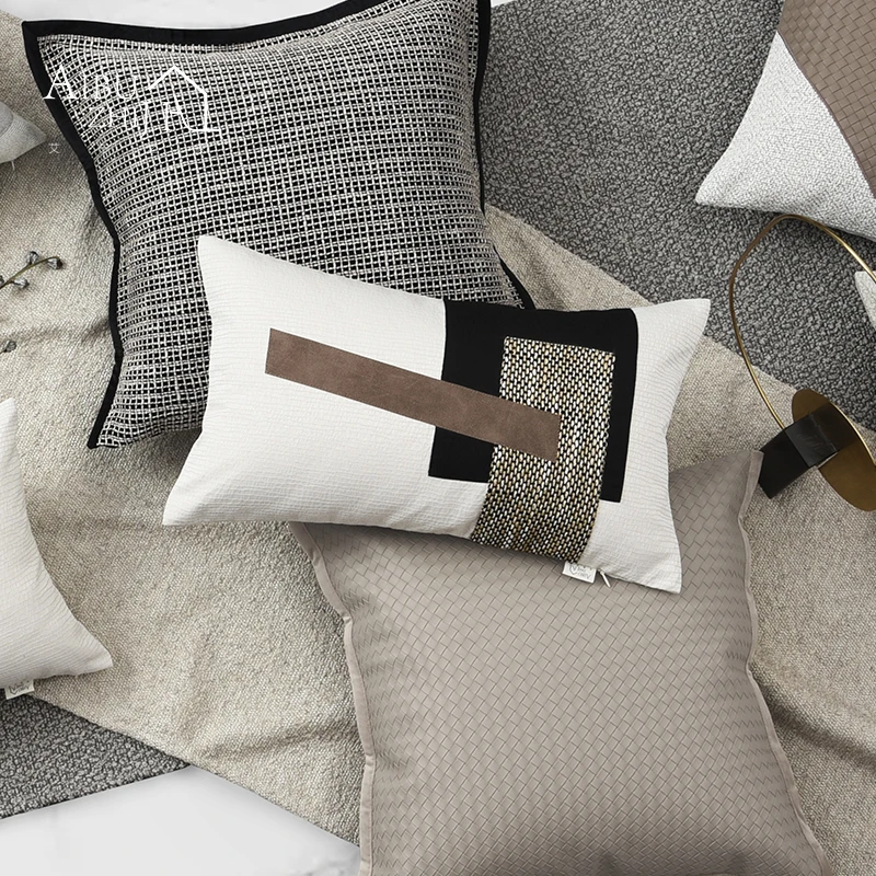 

Nordic Cushion Cover 50x50cm 30x50cm Decorative Geometric Throw Pillows Black Grey Gold Waist Pillow Case for Sofa Home Decor