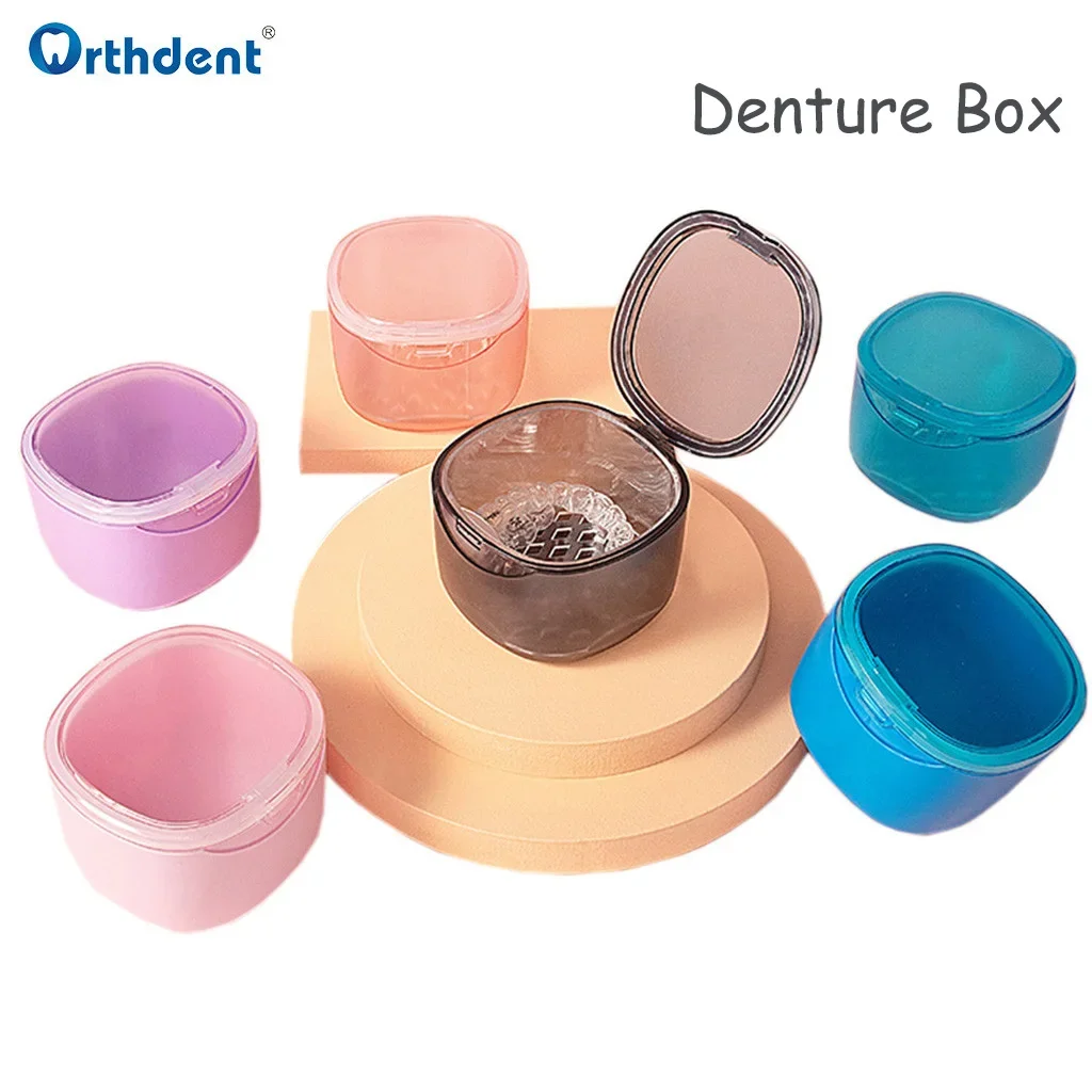 

Plastic Denture Orthodontic Box Invisible Braces Retainer Washing Soaking Container Case False Teeth Storage Organizer Oral Care