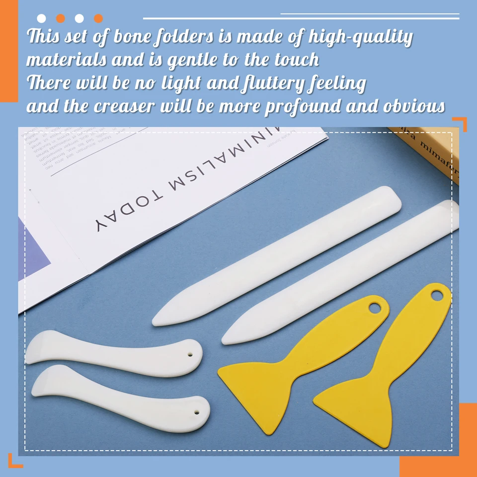 3/4/6 Pcs Bone Folders Crease Makers Scoring Tool Paper Creasing Tool Paper Creaser for Paper Crafts Quilting Leathercraft Bookbinding