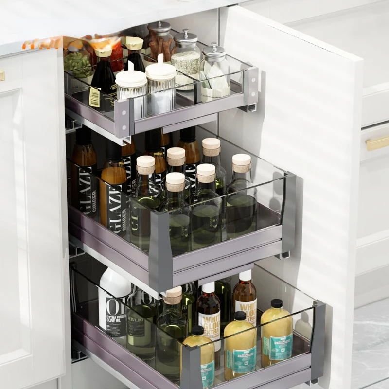 

Seasoning Basket Kitchen Cabinet Split Tool Cart Kitchen Cabinet Shelf Storage