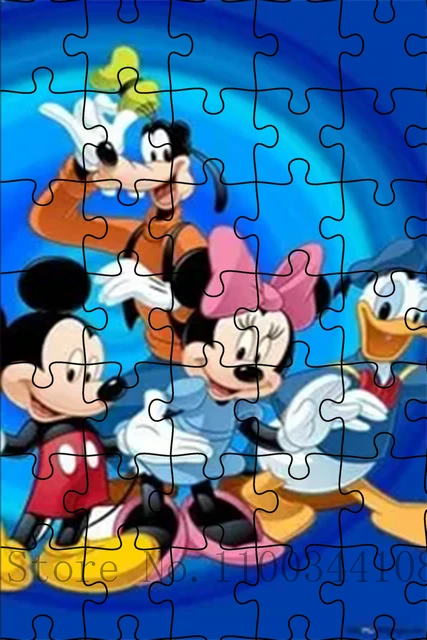 Disney mickey minnie mouse tema natal quebra-cabeças de madeira  35/300/500/1000 pçs quebra-cabeças para crianças brinquedos presentes de  natal - AliExpress