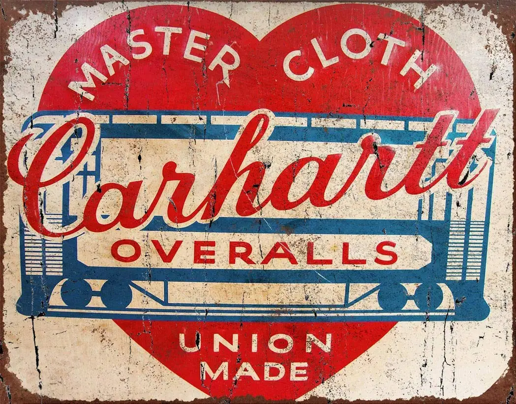 Keviewly Carhartt Tuta Targa In Latta Poster Da Parete Vintage Retro Iron Painting Lamiera Targa In Metallo Per Bar Cafe Garage Regalo Per La Casa Bir