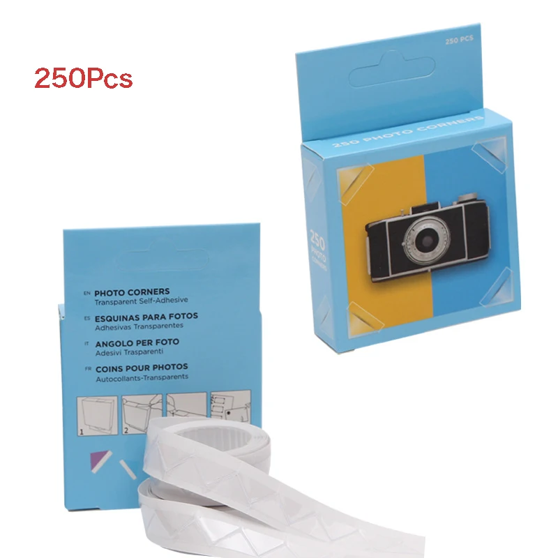 Photo Corner Stickers 250Pcs DIY Album Photo Corner Stickers DIY Album Material Tools Accessories Transparent corner stickers