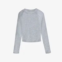 T Shirts for Women Cotton O Neck Long Sleeve Sexy Tops Autumn Casual Skinny Slim Basic Woman TShirts Black White Grey Clothing - Image 4