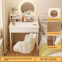 Table de maquillage pour petit appartement, chambre à coucher, rangement intégré, table de chevet, commode 4