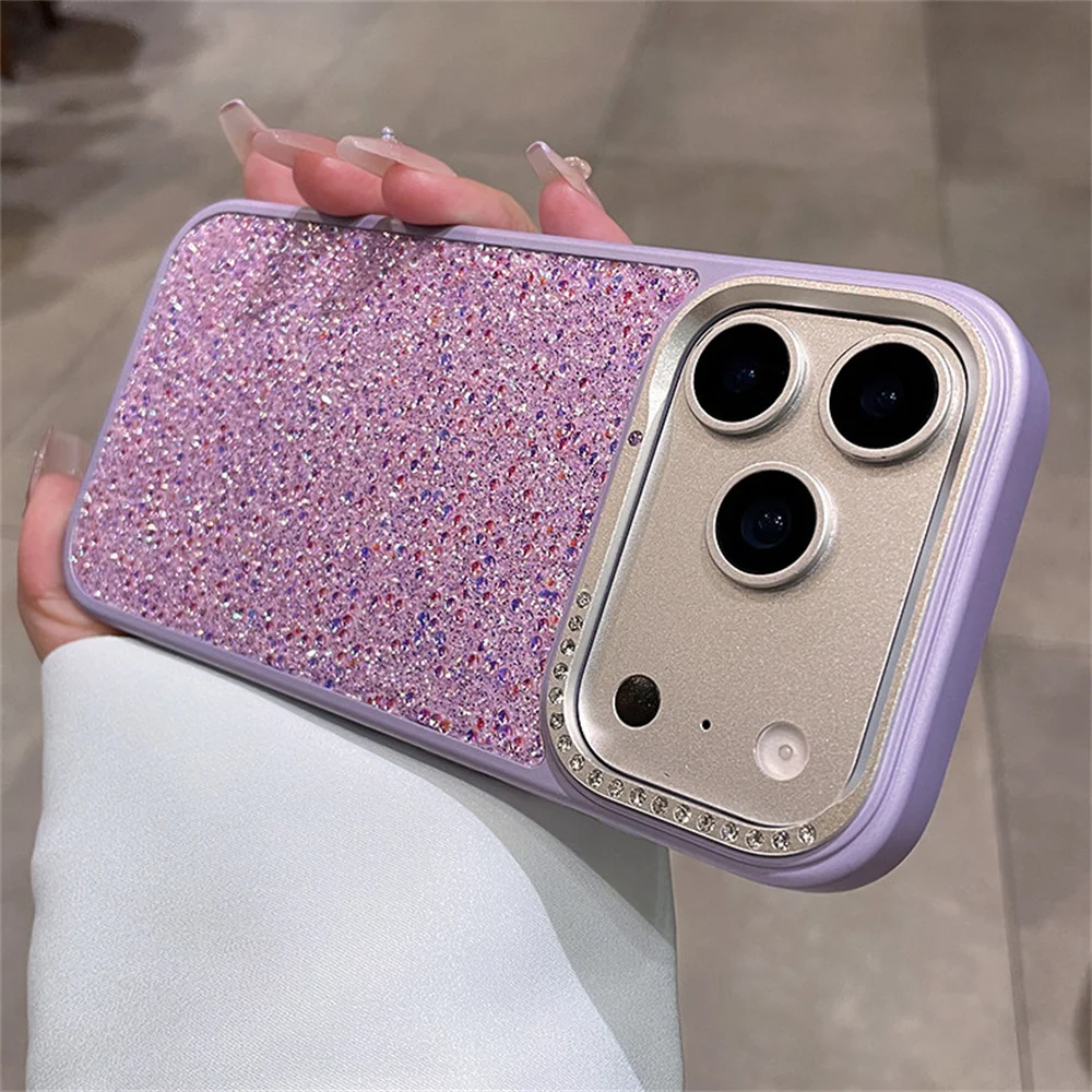 Luxurious Glitter Colorful Diamond Phone Case with Bling Lens Frame and Shockproof Protection