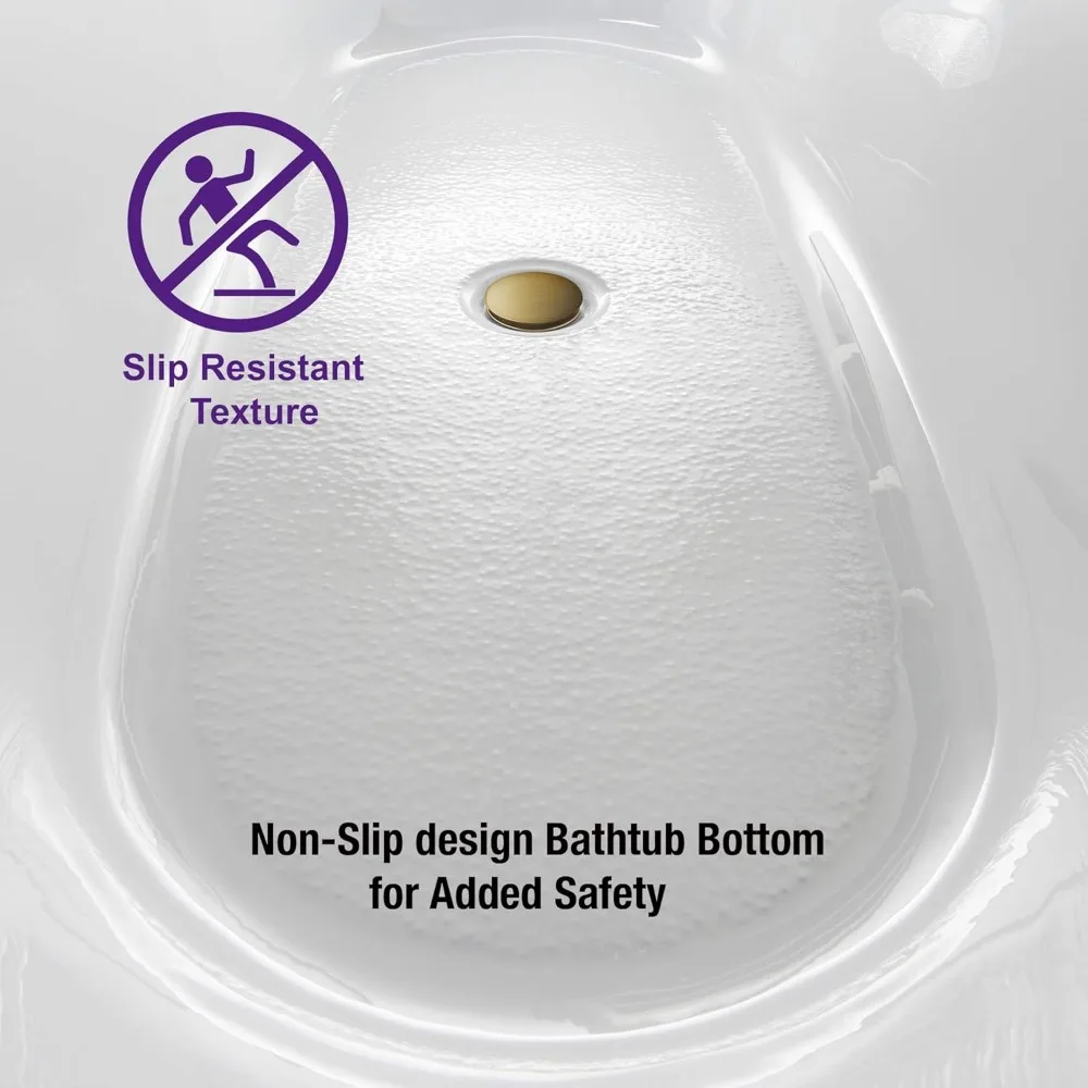 59" Freestanding Bathtub with Bathtub Spa Pillow，Acrylic and Reinforced with Fiberglass，1- 2 Persons Bathing，luxury Bathtub 5