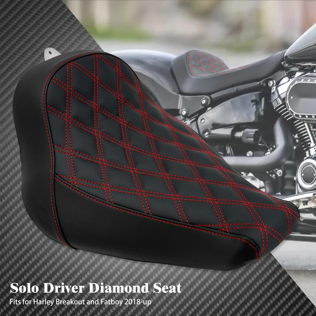 Schwarz Vorne Fahrer Solositz Mit Weiß Für Harley Breakout FXBR Fat Boy 18-2023