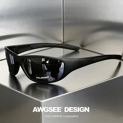 Polarized Unisex Sports Sunglasses with Anti - Glare TAC Lenses & Non - Slip Silicone Temple (C1 Black)