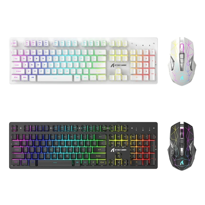 

Wireless Keyboard and Mouse PC Gaming Keyboard RGB Backlit Keyboard Keycaps Keyboard Mouse Gaming Mouse