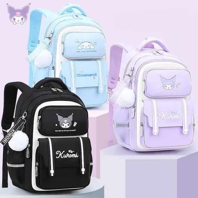 Sanrioed Anime Kuromi Melody Cinnamoroll Pochacco Zaino di grande capacità Zaino carino Borsa a tracolla per studenti dei cartoni animati Regalo 6