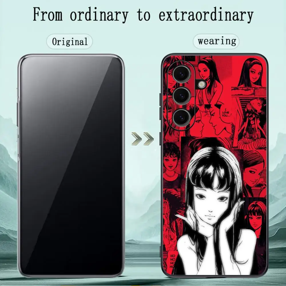 Tomie Junji Inspired Urban Horror Art Soft Black Phone Case