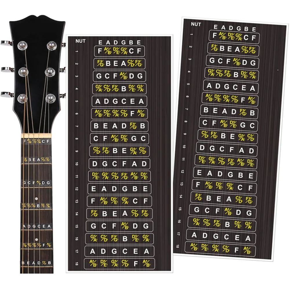 Gitarren aufkleber Skalen Notizen Bund Abziehbilder Anfänger Lerne tikett Gitarren Griffbrett Aufkleber Gitarren dekor für Saiten instrumente – Detail 2