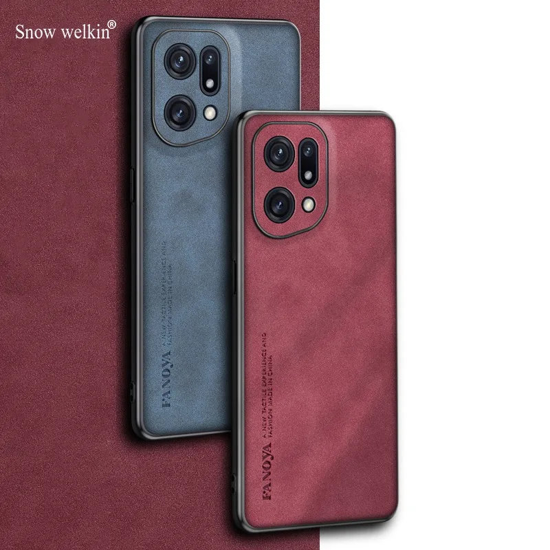 For Oppo Find X5 Pro Luxury Sheepskin Leather Shockproof Silicone Case For Oppo Find X5 FindX5 Pro Lite Phone Case Cover Coque 2
