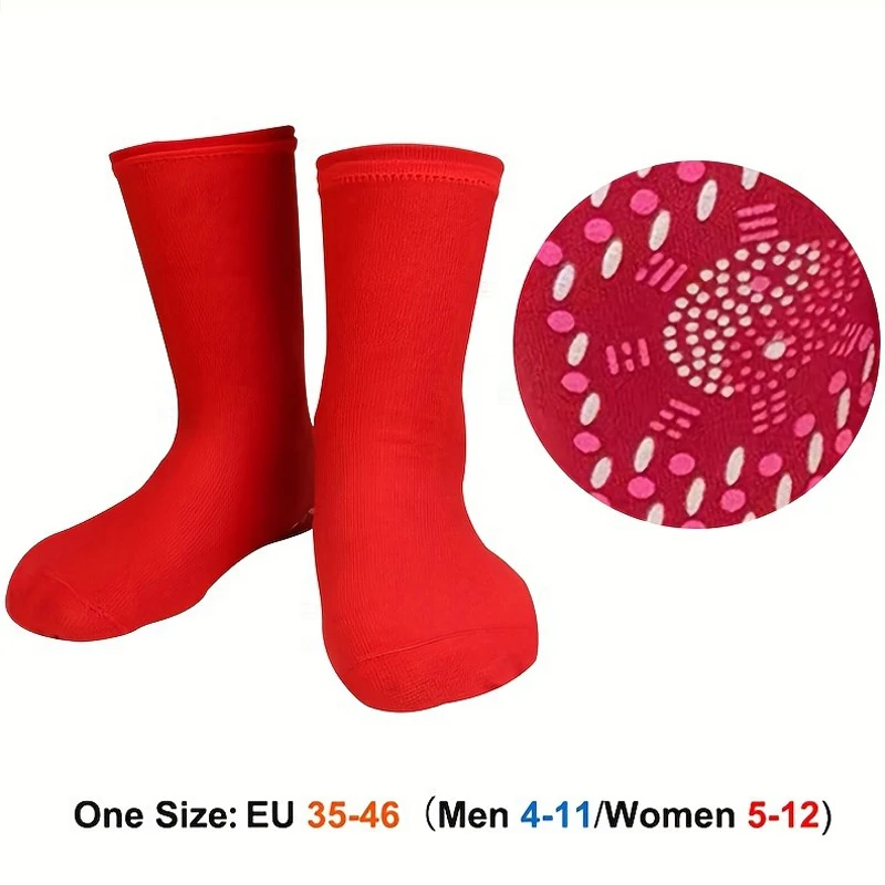 1Pairs Fashionable Non-slip Cozy Winter Warm Foot Massage Socks, Support For Cycling Hiking Running