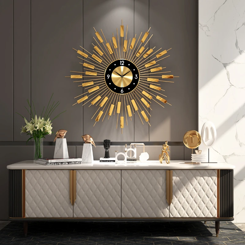 

22cm Modern Nordic Living Room Luxury Golden Wall Clock Fashion Creative Clock Art Large Wall Watch Simple Home Decoration