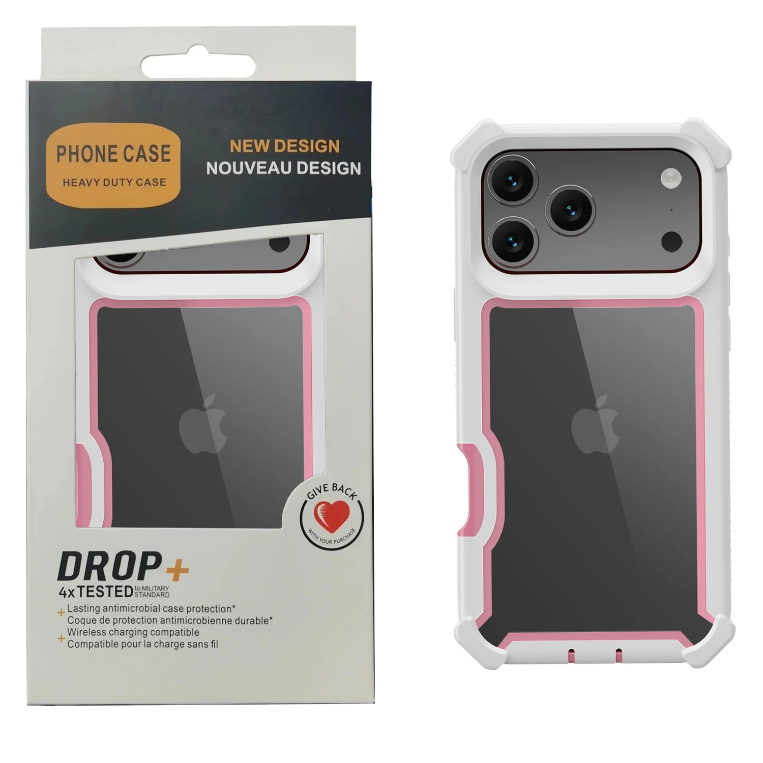 Enhanced Transparent Rugged Armor Soft Grip Protective Phone Case with Hybrid Bumper