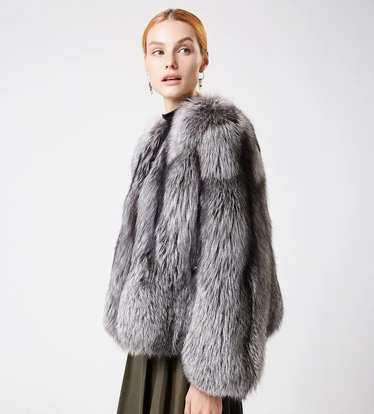 2023 Fashion Ladies Warm Luxury Super Comfortable Natural Fox Fur Coat Thickened Premium Stylish Outwear Chic Womens Tops and Bl