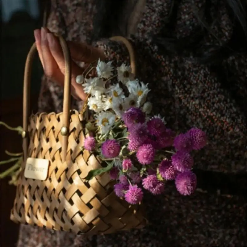 Girl Basket Flower Baskets Wicker Baskets Basket Wicker Or Bamboo Baskets Cachepot For Flowers Bamboo Basket Decorative 4