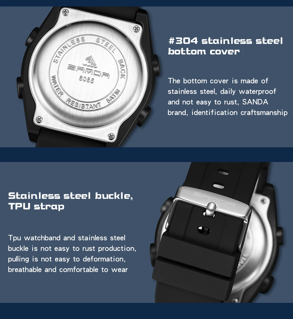 SANDA G Style Digital Watch Men Waterproof Ms Watch Sport Men Watches Boy Girl Electronic relogio masculino Relógio mulher 6085