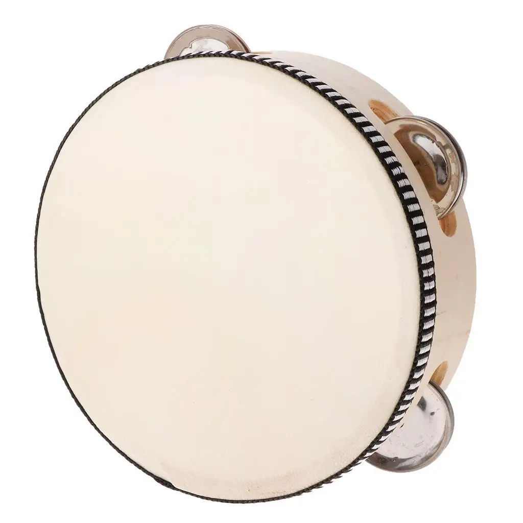 Wooden Musical Tambourine Beat Instrument Hand Drum Educational Toys 6inch