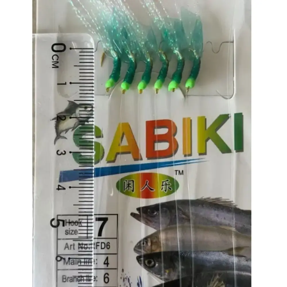 

Golden Green Rubber Lures Sea Fishing Rigs Hook Rubber Sabiki Sea Fishing Rigs Lures Green Golden Tied Hooks Saltwater
