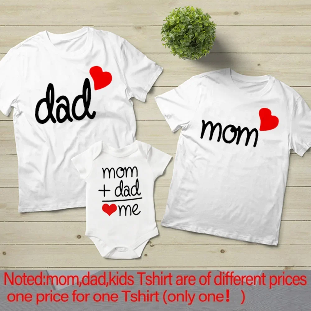 Dad Mom and Me Family Matching Clothes Simple Family Look T Shirts Daddy Mommy and Me T-shirt Father Son Mother Daughter Outfits - 2