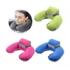 Camping Pillow Outdoor Inflatable Sleeping Green Neck U-shape Travel 2