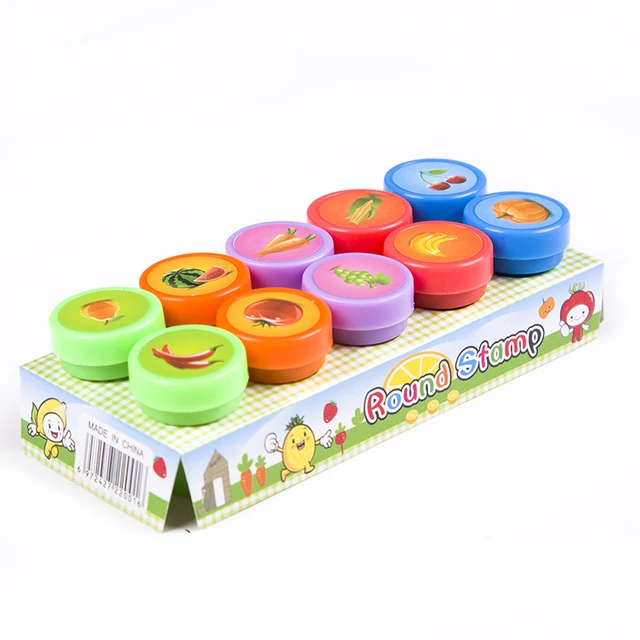 10pcs Cartoon Stamps Toys For Kids Cute Animal Series Stamps Toy Party Favor Teacher Stamps DIY Painting Tool Supplies 6