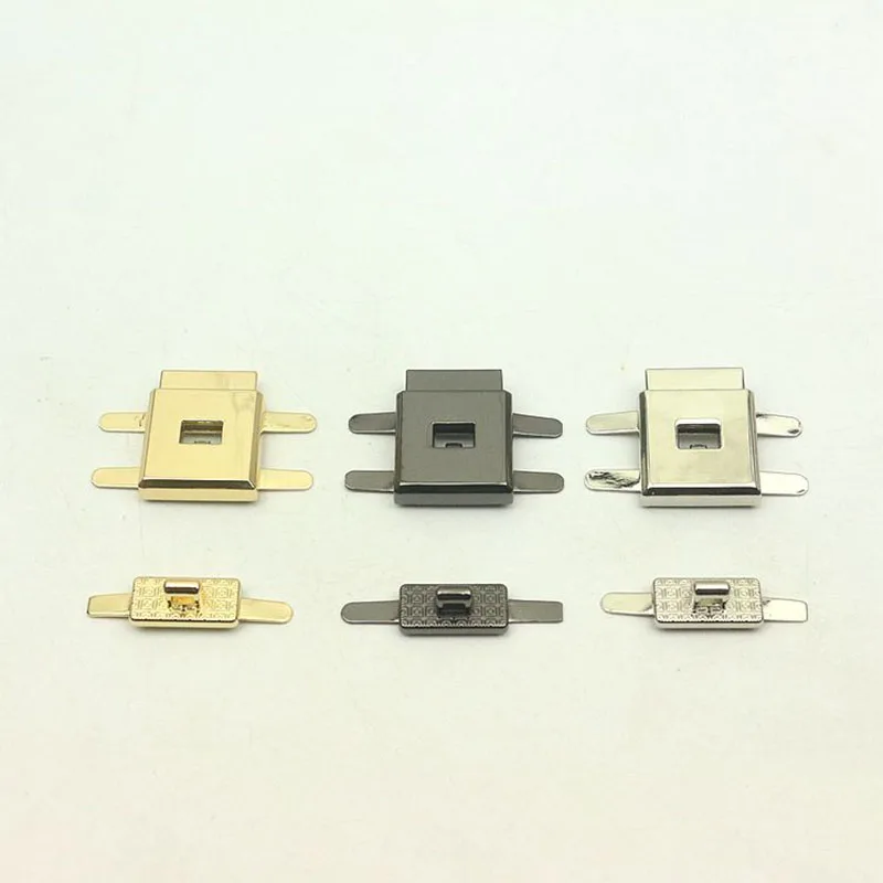 10pcs Fashion Metal Square Turn Lock Durable Twist Lock for DIY Handbag Bag Purse Luggage Hardware Closure Bag Parts Accessories