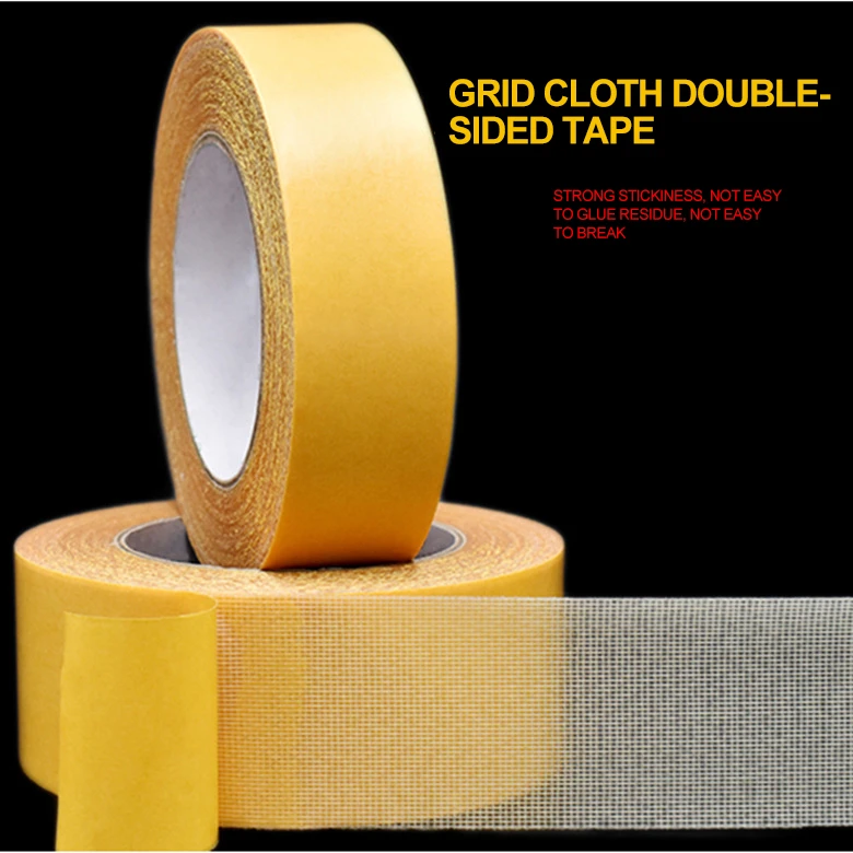 Double Sided Cloth Base Tape Powerful Translucent Mesh Cloth Base Double Sided Tape Traceless High Viscosity Carpet Adhesive Speaker Magnet