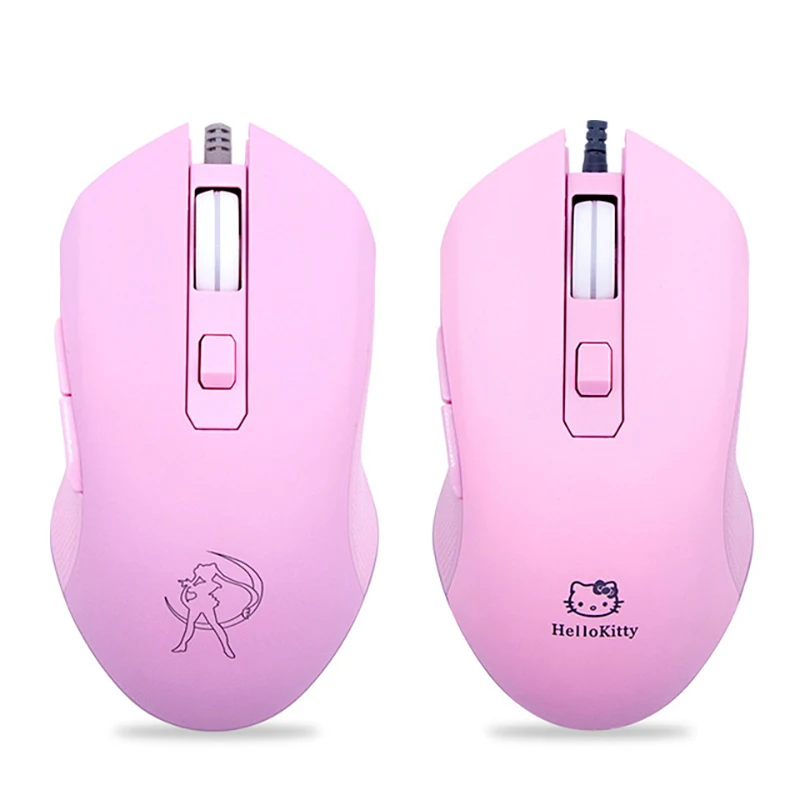 Wired Luminous Pink Gaming Mouse para Meninas Acessórios para Computador Bonito Periférico 1600 Dpi Uthai-db49 - Imagem 6
