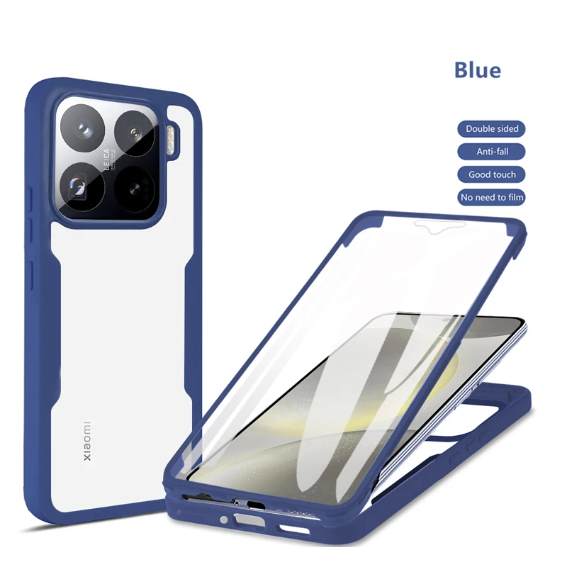 Ultimate 360° Full-Cover Armor Shockproof Case with Soft Bumper and Clear PET Screen Protector