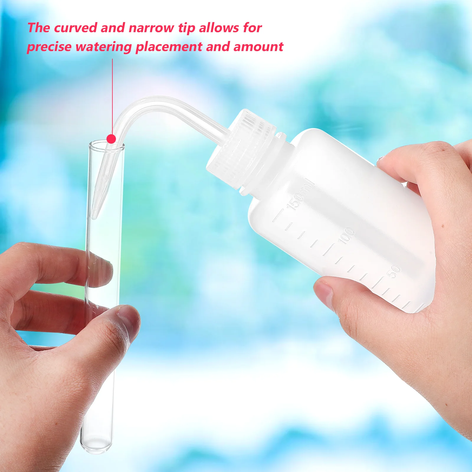 3 pcs White Plastic Wash Bottle With Graduated Markings Narrow Tip For Lab Tattoo Refillable Containers Squeeze Bottles Small