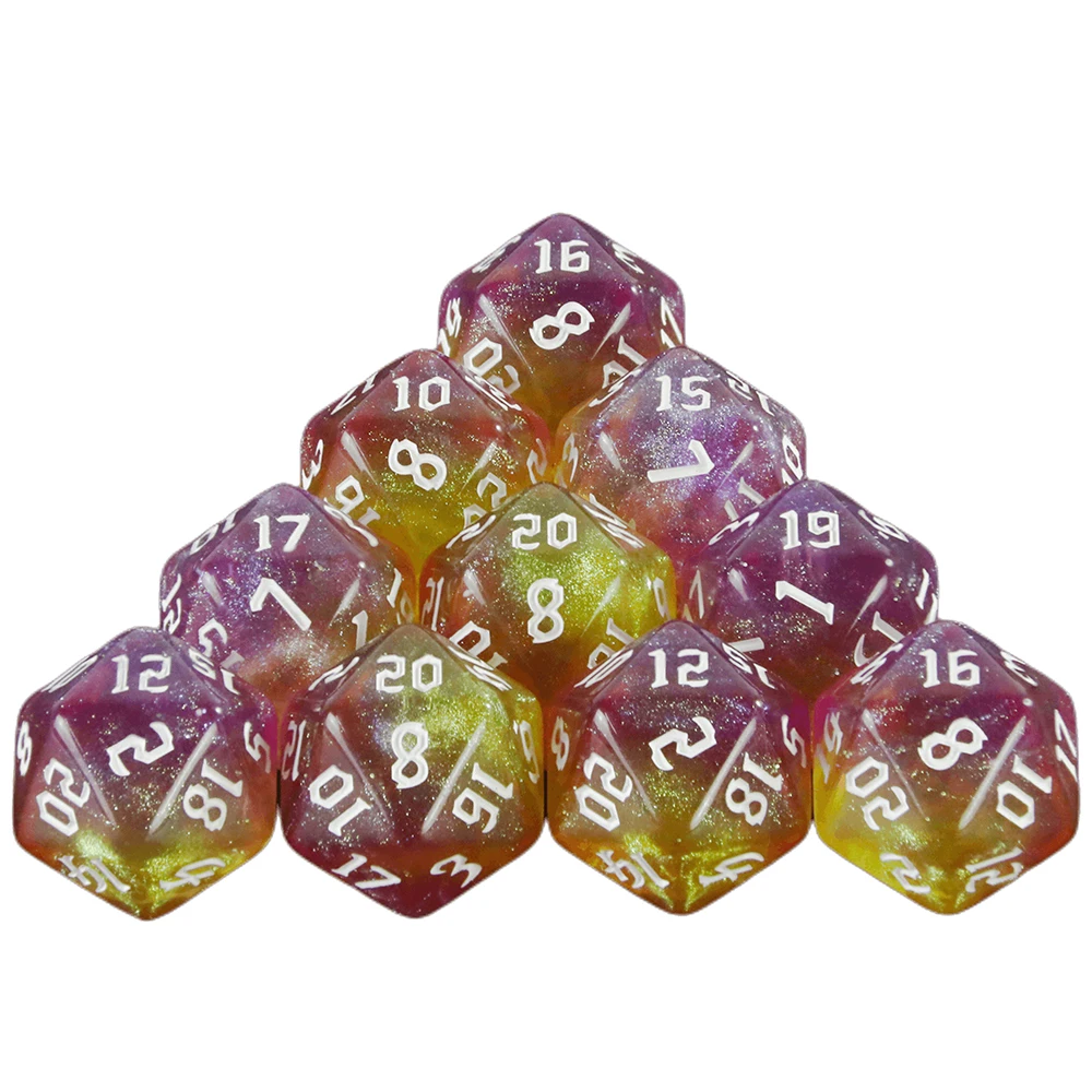 20-teiliges Polyeder-Würfel Set (D20) – Bunte Farben, Aus Acryl, Für DND, RPG & Brettspiele, Inklusive Aufbewahrung
