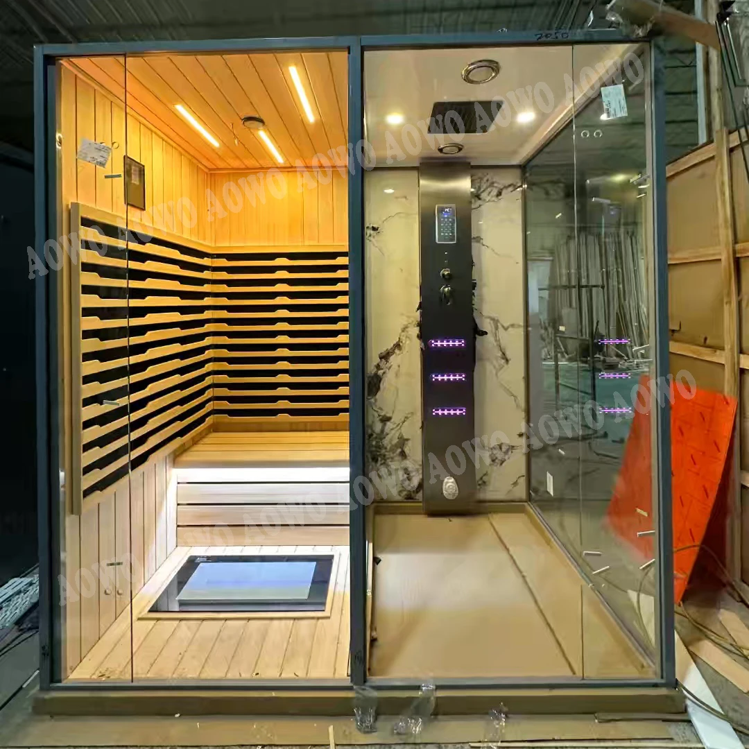 ห้องซาวน่าและห้องอบไอน้ำแบบกำหนดเอง บ้านสำเร็จรูป สปา อ่างอาบน้ำอบไอน้ำ โครงสแตนเลส ห้องอาบน้ำแบบฮัมมาน ฝักบัวนวด คลับดนตรี 1