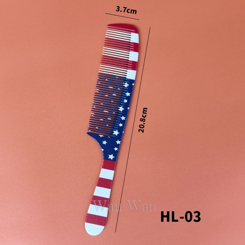 New Styling Hairdressing Comb National Flag Hair Cutting Combs Hair Salon Barber Trim Hairbrush Haircut Brush Barber Shop Tools 3