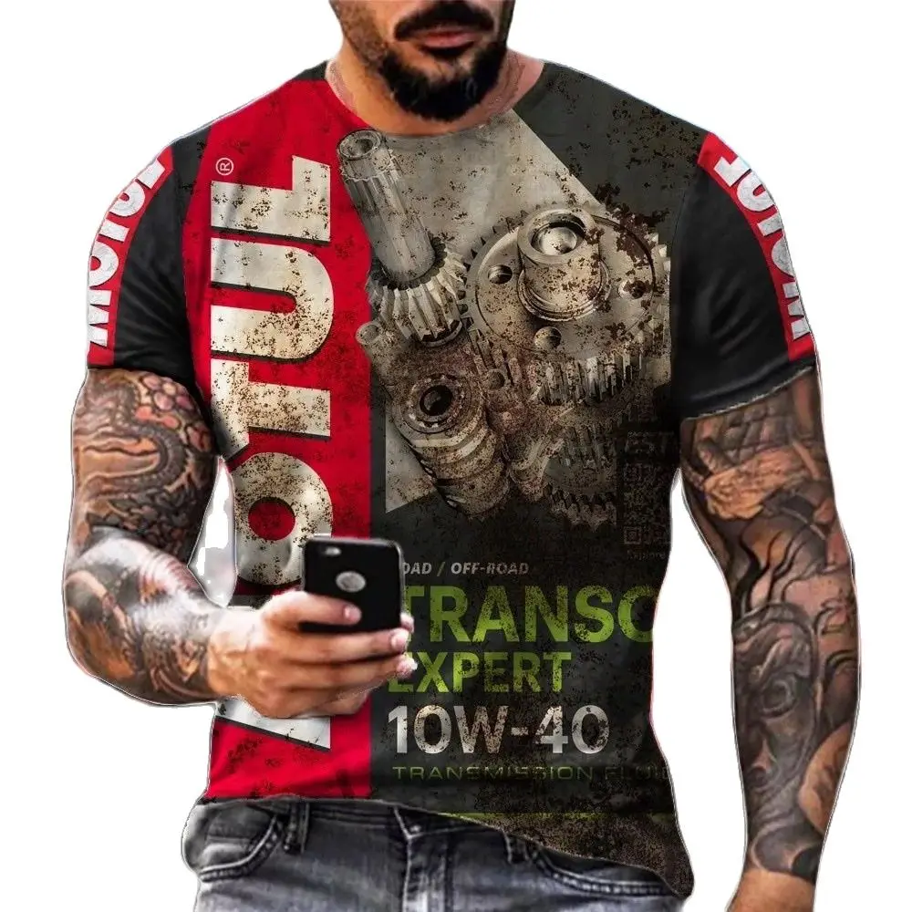 

2023 Cool Summer Retro Short-sleeved Men's T-shirt 3D Printing Ethnic Alphabet Loose Harajuku Round Neck Oversized T-shirts Men