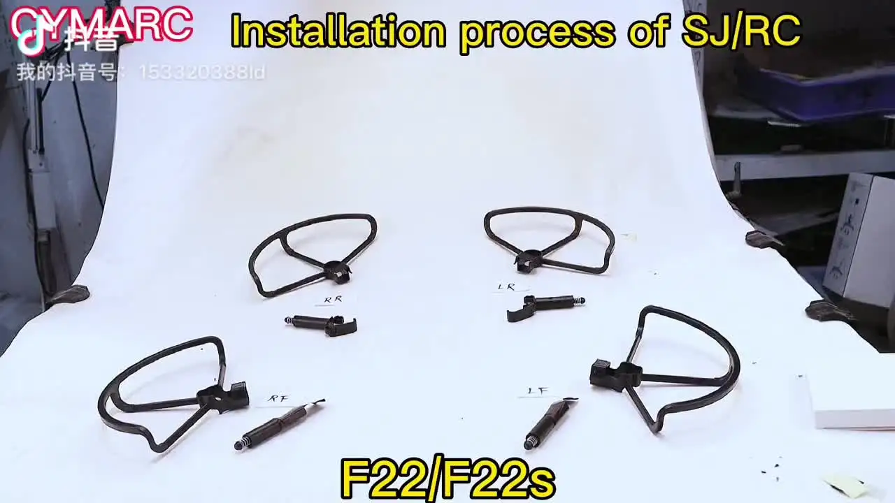 SJ/RC F22/F22s 보oster 스프링 트라이포드 설치 과정, 보호 커버 및 프로펠러 드론 부품
