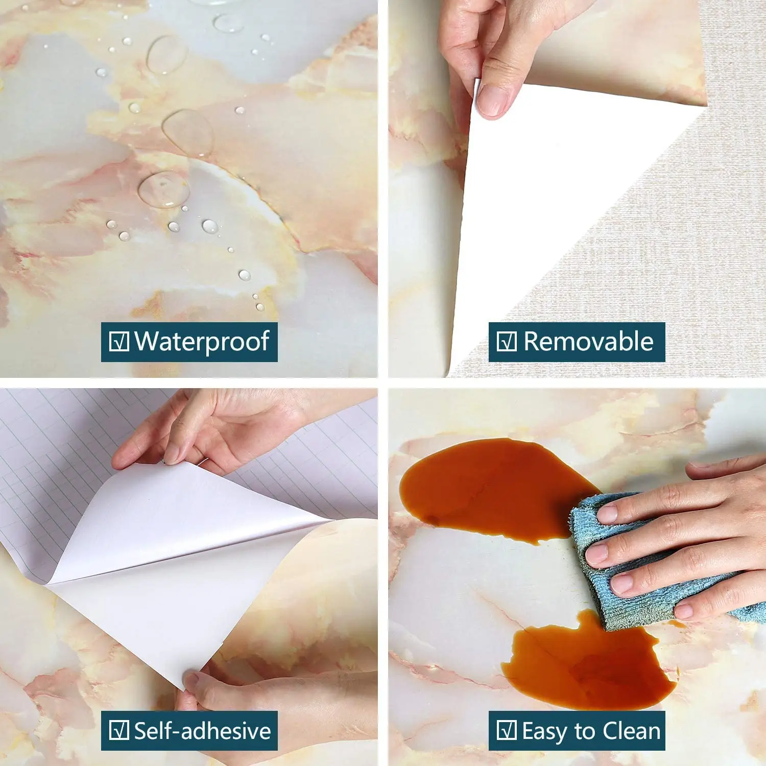 2/3/5m PVC Self Adhesive Marble Kitchen Oil-Proof Sticker Stove Waterproof Wallpaper Countertop Cabinet Renovation Wall Sticker