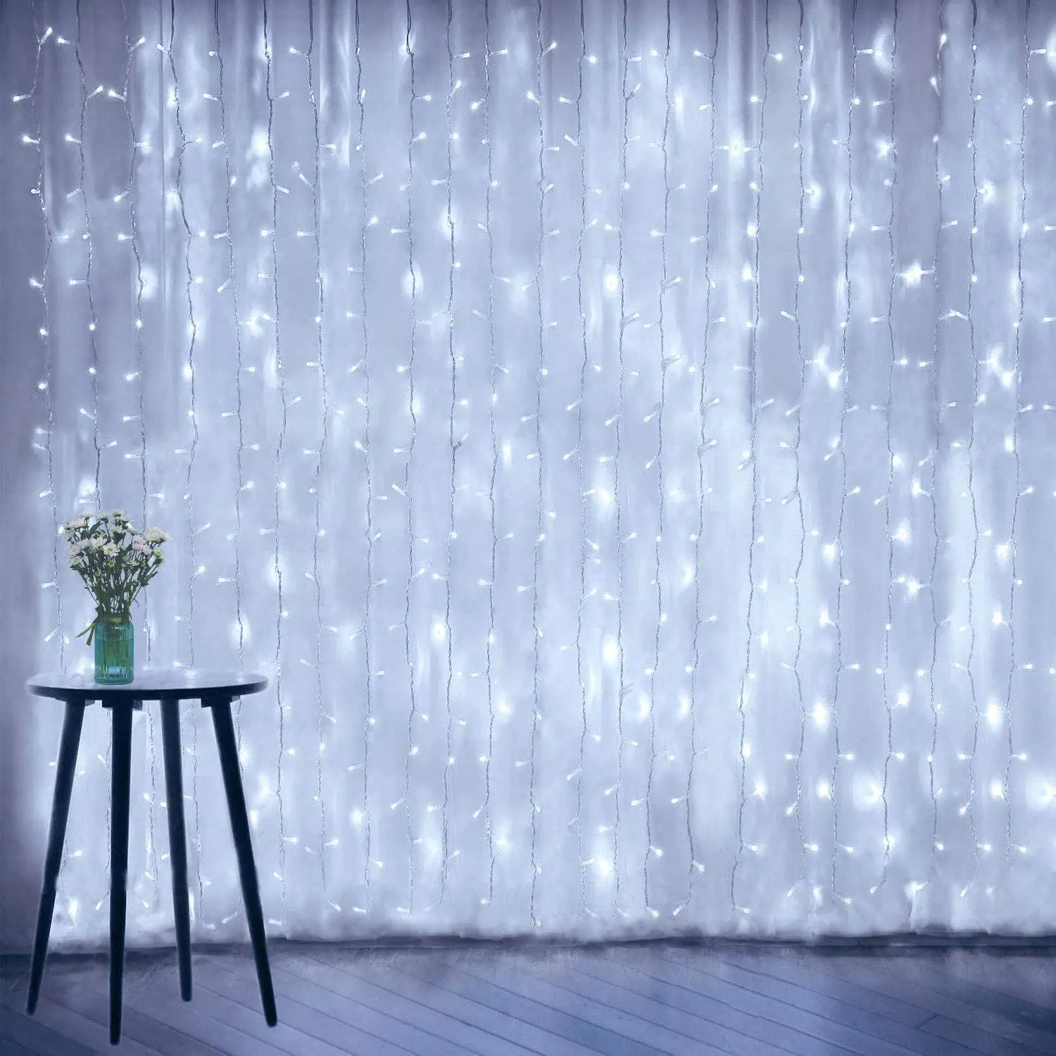 thumbnail image 1 of Guirnalda de luces LED con forma de carámbano, 110 V, enchufe estadounidense, para Año Nuevo 2025, 3 x 1, 3 x 2, 3 x 3, 6 x 3 m, decoraciones navideñas 2025, 1 of 5
