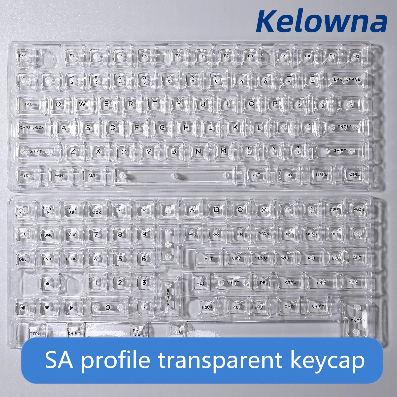 Keycaps Transparentes para Teclado Mecânico Keycaps Retroiluminados para 64 84 96 104 108 Teclas Definir SA Ksa Perfil Cristal Completa