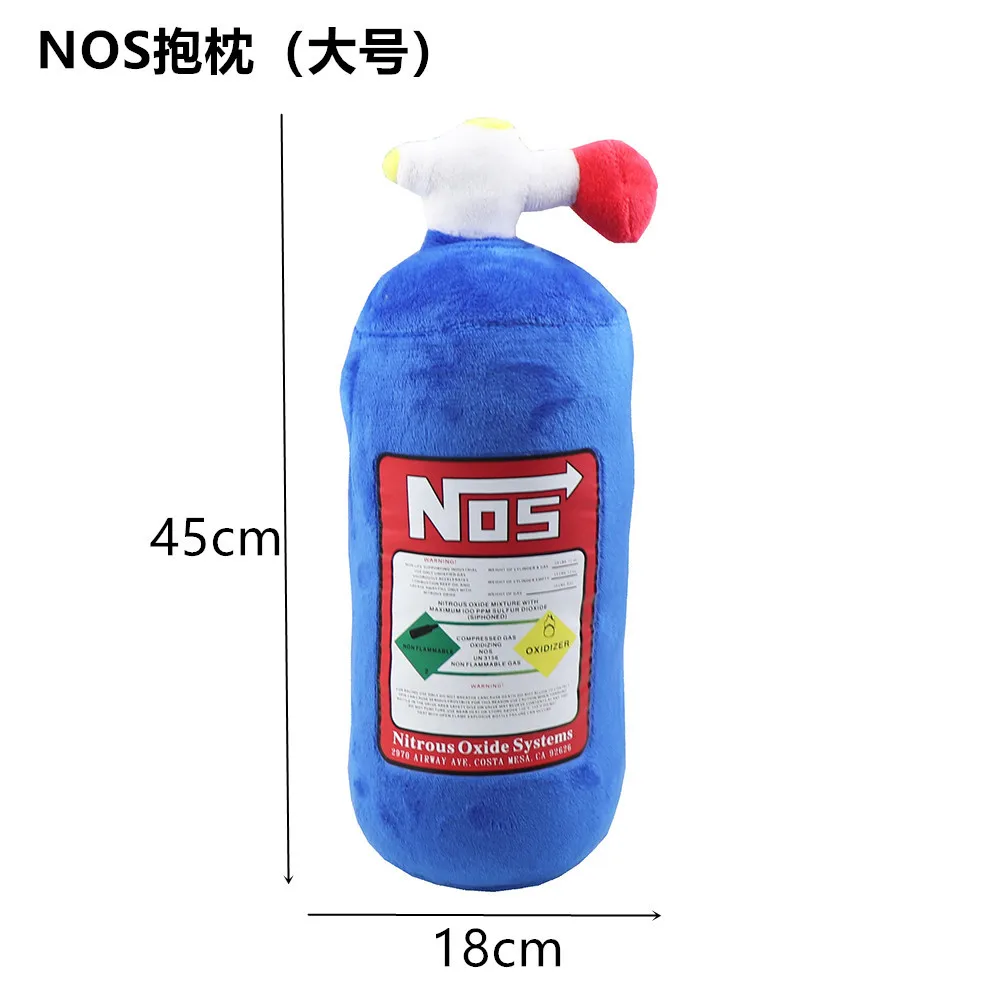 2025 NOS 아산화질소 병 새로운 플러시 장난감 베개 부드러운 터보 JDM 쿠션 선물 자동차 장식 머리 받침 등받이 좌석 목