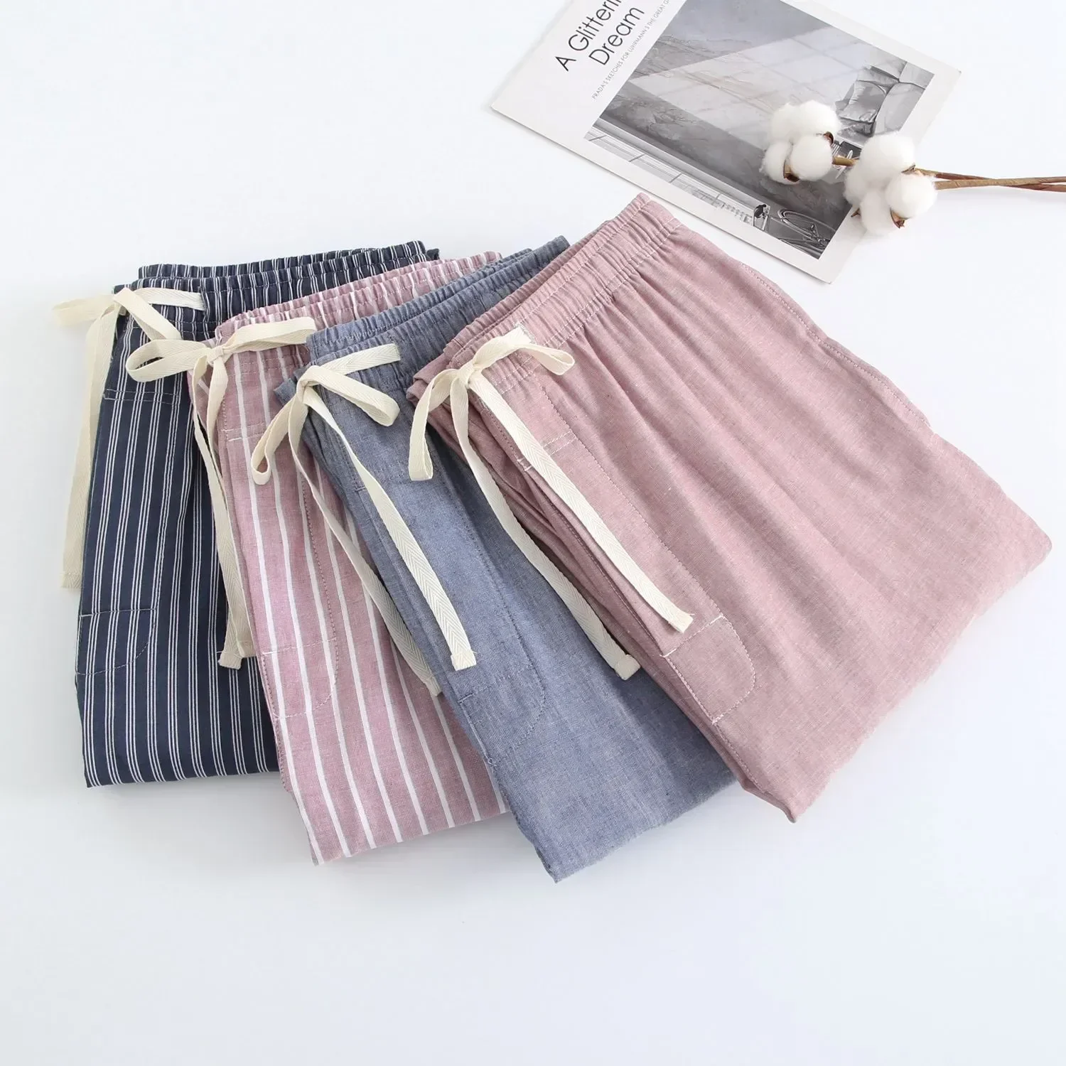 

100%cotton Pants Home Sleeping Sleep Men Wear Bottoms Striped Trousers Pajama Homme Spring Pijama 2023 Autumn Male Lounge