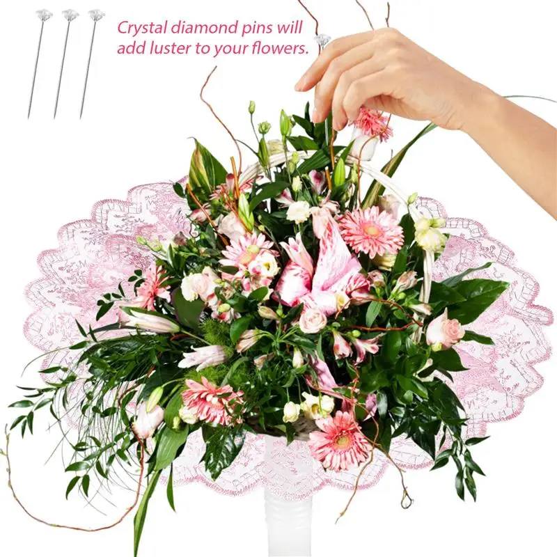 4 Set Artificial Flower Bouquet Holder Floral Arrangement Handle Base  Bracket With Lace Collar DIY Wedding Decoration - AliExpress