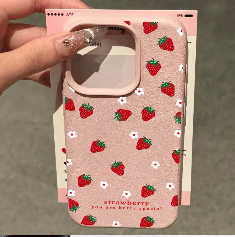 Charming Strawberry Flower Phone Case Cover