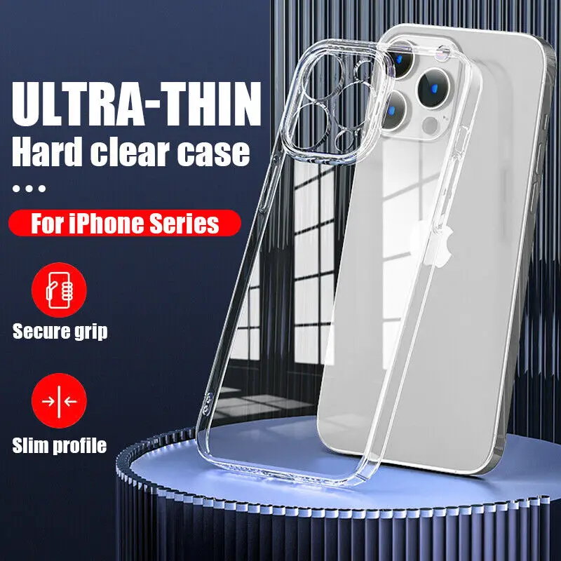 Clear Shockproof Camera Protection Phone Case For iPhone 16 15 14 13 Pro Max 12 Mini 11 XS XR Anti-Yellow Ultra Thin Hard Cover